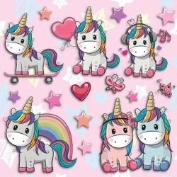 Διακοσμητικά αυτοκόλλητα 3 επιπέδων Lovely Unicorn M 36x31cm