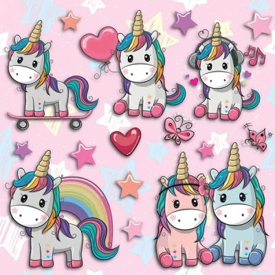 Διακοσμητικά αυτοκόλλητα 3 επιπέδων Lovely Unicorn M 36x31cm