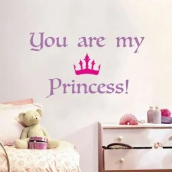 Διακοσμητικά αυτοκόλλητα τοίχου με μήνυμα Princess L 70x47.5cm από βινύλιο