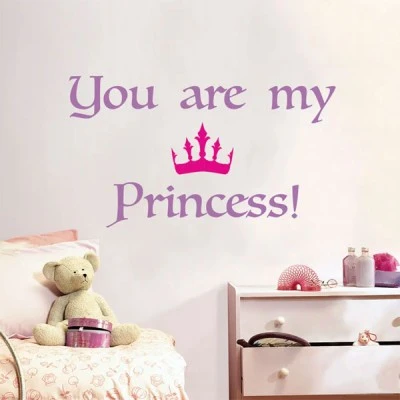 Διακοσμητικά αυτοκόλλητα τοίχου με μήνυμα Princess L 70x47.5cm από βινύλιο