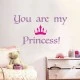 Διακοσμητικά αυτοκόλλητα τοίχου με μήνυμα Princess L 70x47.5cm από βινύλιο