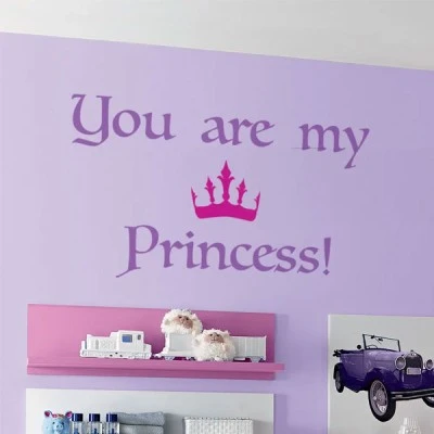 Διακοσμητικά αυτοκόλλητα τοίχου με μήνυμα Princess L 70x47.5cm από βινύλιο