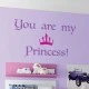 Διακοσμητικά αυτοκόλλητα τοίχου με μήνυμα Princess L 70x47.5cm από βινύλιο
