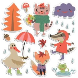 Διακοσμητικά αφρώδη αυτοκόλλητα τοίχου Rainy Day L 70x47.50cm
