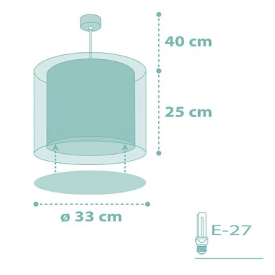 Κρεμαστό φωτιστικό Dots Green Ε27 220V-240V με διάφανα σημεία στήριξης για αποφυγή σκιών στο δωμάτιο