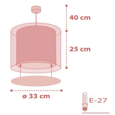 Κρεμαστό φωτιστικό οροφής Dots Pink Ε27 220-240V με ρυθμιζόμενο κιτ ανάρτησης κατά την εγκατάσταση