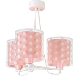 Κρεμαστό φωτιστικό οροφής τρίφωτο Dots Pink Ε27 220-240V με ρυθμιζόμενο κιτ ανάρτησης