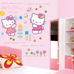 Διακοσμητικά αυτοκόλλητα τοίχου Hello Kitty XL 68x48cm από βινύλιο