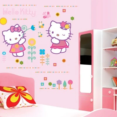 Διακοσμητικά αυτοκόλλητα τοίχου Hello Kitty XL 68x48cm από βινύλιο