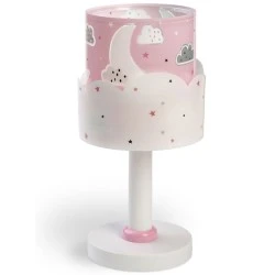 Παιδικό φωτιστικό κομοδίνου Moon Pink διπλού τοιχώματος από διάφανο πολυπροπυλένιο αντοχής
