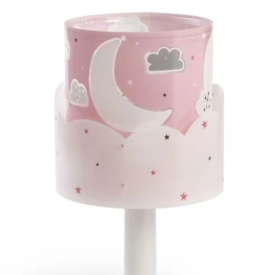 Παιδικό φωτιστικό κομοδίνου Moon Pink διπλού τοιχώματος από διάφανο πολυπροπυλένιο αντοχής