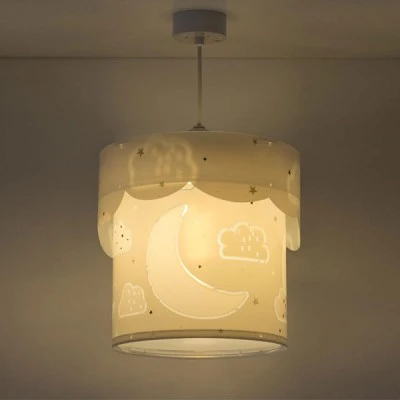 Παιδικό φωτιστικό οροφής με ντουί E27 Moon Gray καο φωσφορίζοντα μέρη στο εξωτερικό του τοίχωμα Παιδικό φωτιστικό οροφής με ντουί E27 Moon Gray καο φωσφορίζοντα μέρη στο εξωτερικό του τοίχωμα