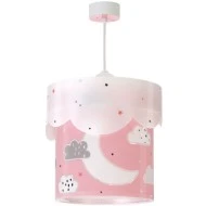 Παιδικό φωτιστικό οροφής E27 Moon Pink με ρυθμιζόμενο κιτ ανάρτησης και διακοσμημένη ροζέτα