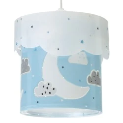 Παιδικό φωτιστικό οροφής Moon Blue Ε27 με διακοσμημένη ροζέτα κάλυψης σημείων σύνδεσης & στήριξης