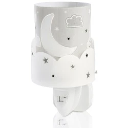 Παιδικό φωτιστικό νυκτός LED Moon Gray διπλού τοιχώματος από διάφανο πολυπροπυλένιο