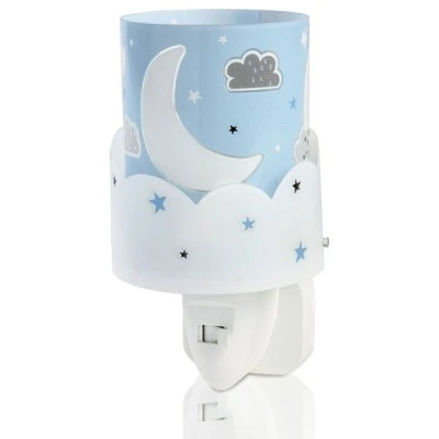 Παιδικό φωτιστικό νυκτός LED Moon Blue διπλού τοιχώματος με διάφανα σημεία στήριξης Παιδικό φωτιστικό νυκτός LED Moon Blue διπλού τοιχώματος με διάφανα σημεία στήριξης
