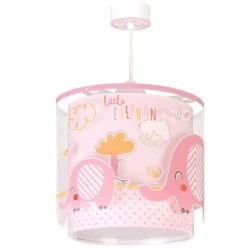Παιδικό φωτιστικό οροφής Little Elephant Pink E27 με φωσφορίζοντα μέρη στο εξωτερικό του τοίχωμα