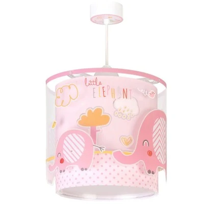 Παιδικό φωτιστικό οροφής Little Elephant Pink E27 με φωσφορίζοντα μέρη στο εξωτερικό του τοίχωμα Παιδικό φωτιστικό οροφής Little Elephant Pink E27 με φωσφορίζοντα μέρη στο εξωτερικό του τοίχωμα