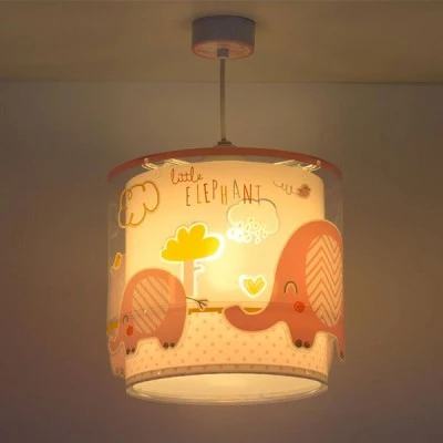 Παιδικό φωτιστικό οροφής Little Elephant Pink E27 με φωσφορίζοντα μέρη στο εξωτερικό του τοίχωμα Παιδικό φωτιστικό οροφής Little Elephant Pink E27 με φωσφορίζοντα μέρη στο εξωτερικό του τοίχωμα