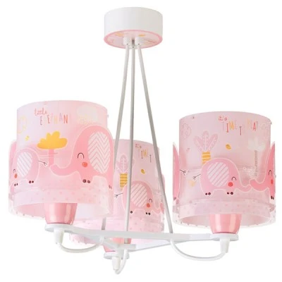 Κρεμαστό τρίφωτο οροφής Little Elephant Pink Ε27 220-240V με ρυθμιζόμενο κιτ ανάρτησης