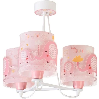 Κρεμαστό τρίφωτο οροφής Little Elephant Pink Ε27 220-240V με ρυθμιζόμενο κιτ ανάρτησης