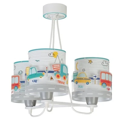 Κρεμαστό φωτιστικό οροφής Baby Travel τρίφωτο με ανεξίτηλη εκτύπωση χρωμάτων στα τοιχώματα