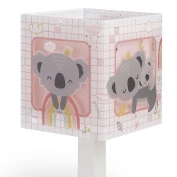 Παιδικό φωτιστικό κομοδίνου Koala Pink με διάφανα σημεία στήριξης για αποφυγή σκιών στο δωμάτιο