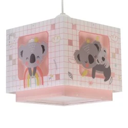 Κρεμαστό παιδικό φωτιστικό Koala Pink E27 διπλού τοιχώματος από διάφανο πολυπροπυλένιο αντοχής