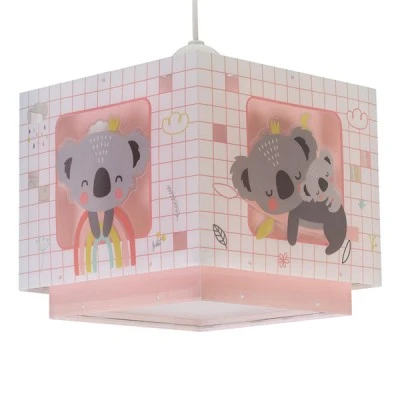 Κρεμαστό παιδικό φωτιστικό Koala Pink E27 διπλού τοιχώματος από διάφανο πολυπροπυλένιο αντοχής