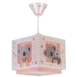 Κρεμαστό παιδικό φωτιστικό Koala Pink E27 διπλού τοιχώματος από διάφανο πολυπροπυλένιο αντοχής
