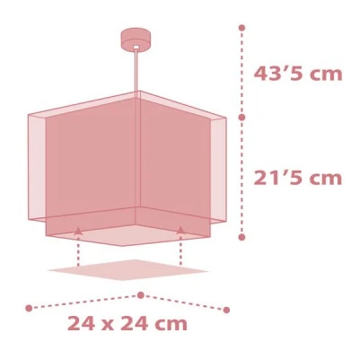 Κρεμαστό παιδικό φωτιστικό Koala Pink E27 διπλού τοιχώματος από διάφανο πολυπροπυλένιο αντοχής