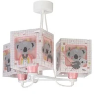 Κρεμαστό τρίφωτο φωτιστικό οροφής Koala Pink Ε27 με φωσφορίζοντα μέρη στο εξωτερικό του τοίχωμα