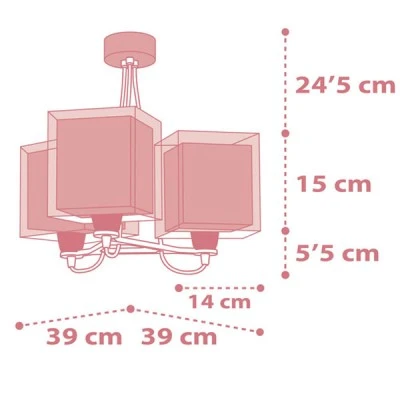 Κρεμαστό τρίφωτο φωτιστικό οροφής Koala Pink Ε27 με φωσφορίζοντα μέρη στο εξωτερικό του τοίχωμα Κρεμαστό τρίφωτο φωτιστικό οροφής Koala Pink Ε27 με φωσφορίζοντα μέρη στο εξωτερικό του τοίχωμα