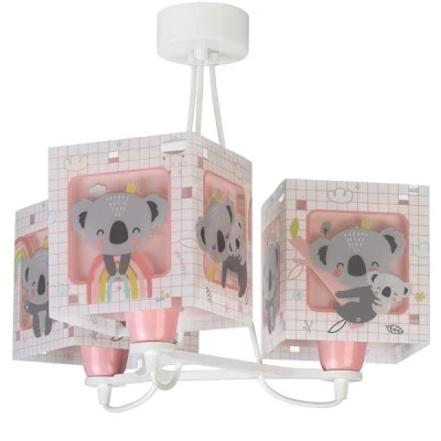 Κρεμαστό τρίφωτο φωτιστικό οροφής Koala Pink Ε27 με φωσφορίζοντα μέρη στο εξωτερικό του τοίχωμα Κρεμαστό τρίφωτο φωτιστικό οροφής Koala Pink Ε27 με φωσφορίζοντα μέρη στο εξωτερικό του τοίχωμα