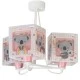 Κρεμαστό τρίφωτο φωτιστικό οροφής Koala Pink Ε27 με φωσφορίζοντα μέρη στο εξωτερικό του τοίχωμα Κρεμαστό τρίφωτο φωτιστικό οροφής Koala Pink Ε27 με φωσφορίζοντα μέρη στο εξωτερικό του τοίχωμα