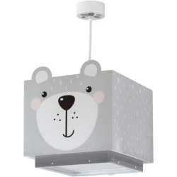Κρεμαστό παιδικό φωτιστικό Little Teddy Ε27 με διάφανα σημεία στήριξης για αποφυγή σκιών στο δωμάτιο