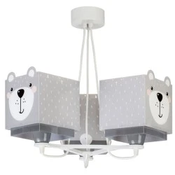 Κρεμαστό τρίφωτο φωτιστικό οροφής Little Teddy Ε27 220-240V με διακοσμημένη ροζέτα