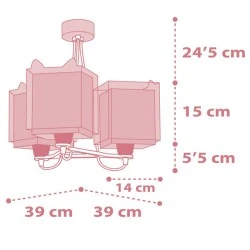 Κρεμαστό φωτιστικό οροφής τρίφωτο Little Fox Ε27 220V-240V με ρυθμιζόμενο κιτ ανάρτησης