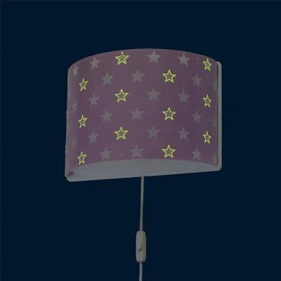 Απλίκα τοίχου Stars Lilac διπλού τοιχώματος με αστεράκια και έτοιμες υποδοχές για μόνιμη τοποθέτηση Απλίκα τοίχου Stars Lilac διπλού τοιχώματος με αστεράκια και έτοιμες υποδοχές για μόνιμη τοποθέτηση