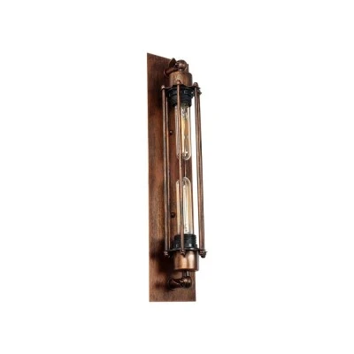 Φωτιστικό τοίχου vintage απλίκα με ντουί 2 x E27 AC 220-240V IP20 χάλκινο εφέ σκουριάς Μ10 x Π11 x Υ47cm