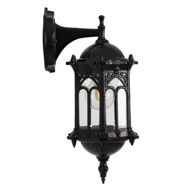 Φωτιστικό τοίχου vintage απλίκα με ντουί 1 x E27 AC 220-240V IP20 μαύρο Μ15.5 x Π15.5 x Υ34.5cm