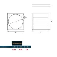 Περσίδα βαρύτητας αλουμινίου Dospel KRZ Φ350 450x450mm