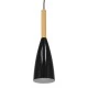 GloboStar® DILLON 00877 Μοντέρνο Κρεμαστό Φωτιστικό Οροφής Μονόφωτο 1 x E27 Μαύρο Μεταλλικό Καμπάνα Φ11 x Υ36cm
