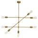 GloboStar® ESTHER 00993 Μοντέρνο Industrial Φωτιστικό Οροφής Πολύφωτο 7 x E27 Χρυσό Μεταλλικό Φ75 x Υ88cm