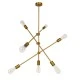 GloboStar® ESTHER 00993 Μοντέρνο Industrial Φωτιστικό Οροφής Πολύφωτο 7 x E27 Χρυσό Μεταλλικό Φ75 x Υ88cm