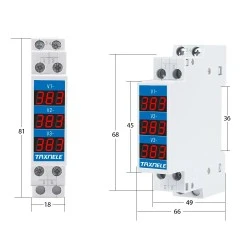 Βολτόμετρο ράγας ψηφιακό τριφασικό EGER TX-3R για μέτρηση τάσης 80-500V AC