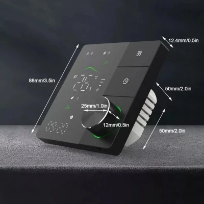 Smart Wifi θερμοστάτης χώρου προγραμματιζόμενος εβδομαδιαίος χωνευτός EGER ΒΗΤ 18B θέρμανσης με ξηρή επαφή μαύρος Tuya Smart & Smart Life