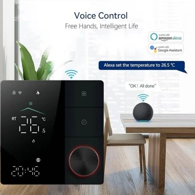 Smart Wifi θερμοστάτης χώρου προγραμματιζόμενος εβδομαδιαίος χωνευτός EGER ΒΗΤ 18B θέρμανσης με ξηρή επαφή μαύρος Tuya Smart & Smart Life