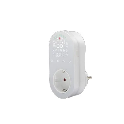 Smart Wifi ψηφιακός θερμοστάτης πρίζας EGER BHT 12W 16Α τύπου Suko με οθόνη λευκός