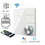 Smart Wifi ψηφικός θερμοστάτης χωνευτός EGER BAC-18ALW W για 2-σωλήνιο σύστημα Fan-Coil 3-βαθμίδων λευκό Tuya Smart & Smart Life